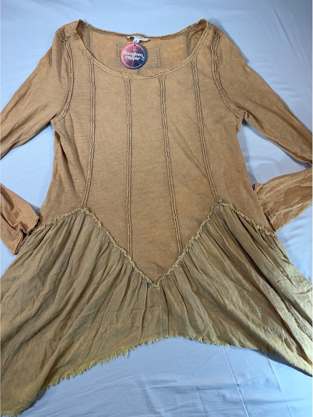 Oli & Hali Golden Small Long Sleeve Top with Asymmetric Hem
